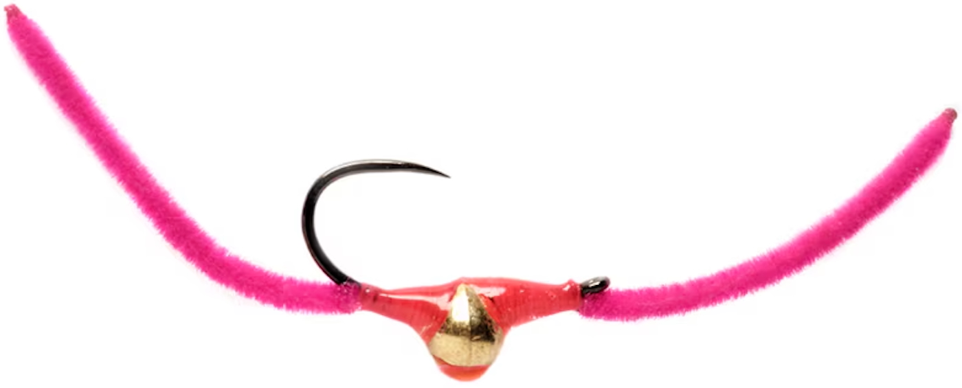Fulling Mill Chenille Worm Bright Pink Grayling Magnet Barbless Nymph