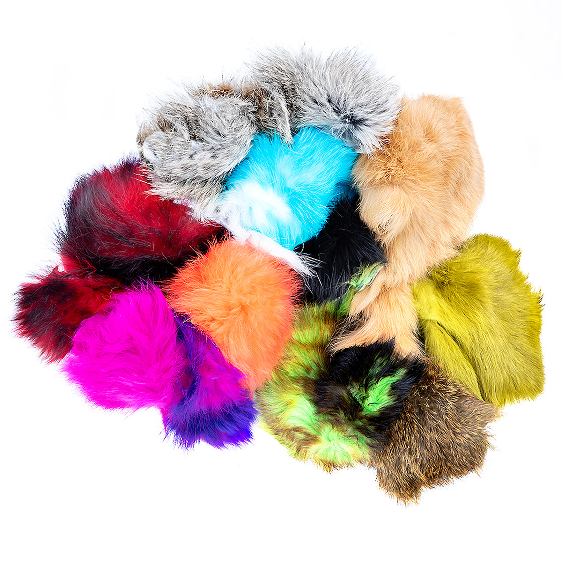 Hareline Rabbit Hide Pieces Variety Pack Hasenfellstücke