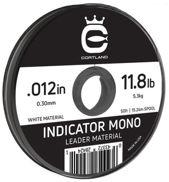 P-28530_Cortland_Indicator_Mono_Leader_Material-Sighter-White_Vorfachmaterial_50_ft Cortland Indicator Mono Leader Material - Sighter - White Vorfachmaterial 50 ft