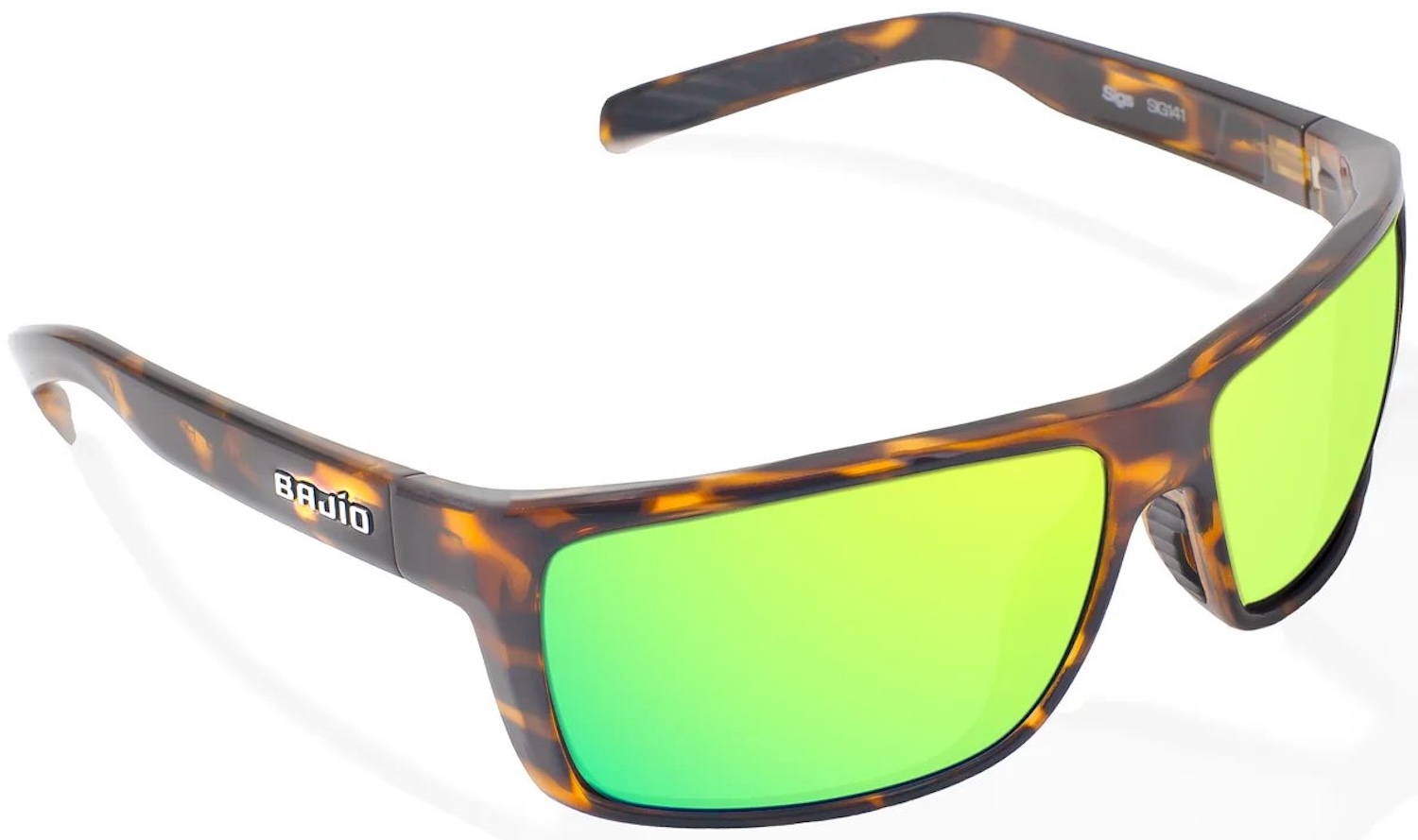 Bajio Polarisationsbrille Sigs - Brown Tortoise Gloss (Green Mirror Glass)