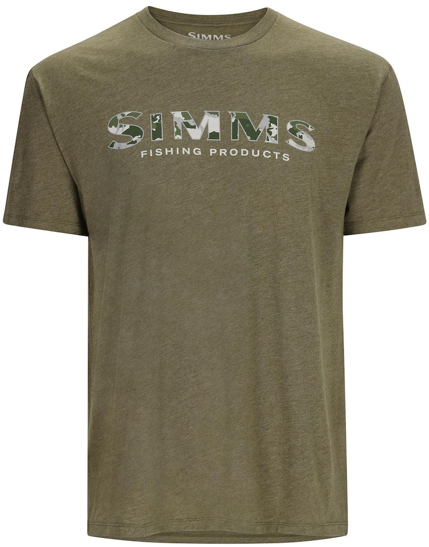 P-25727_Simms_logo_T-Shirt_RD_Dark_Clover_Military_Heather_ Simms Logo T-Shirt rc dark clover/military heather