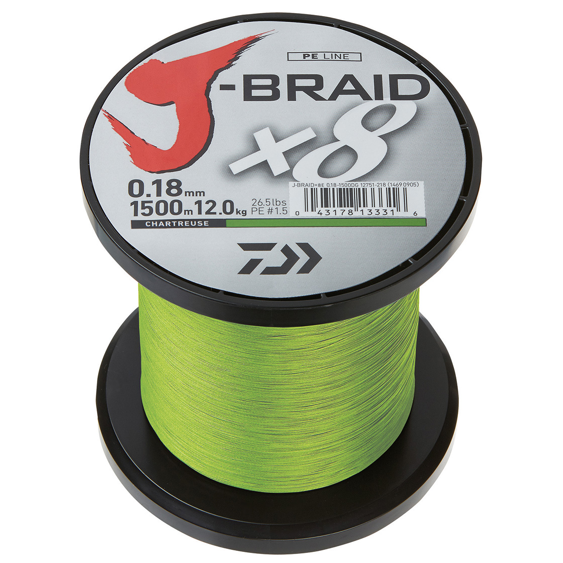 Daiwa J-Braid X8E chartreuse 8 - Fach geflochtene Schnur von Großspule