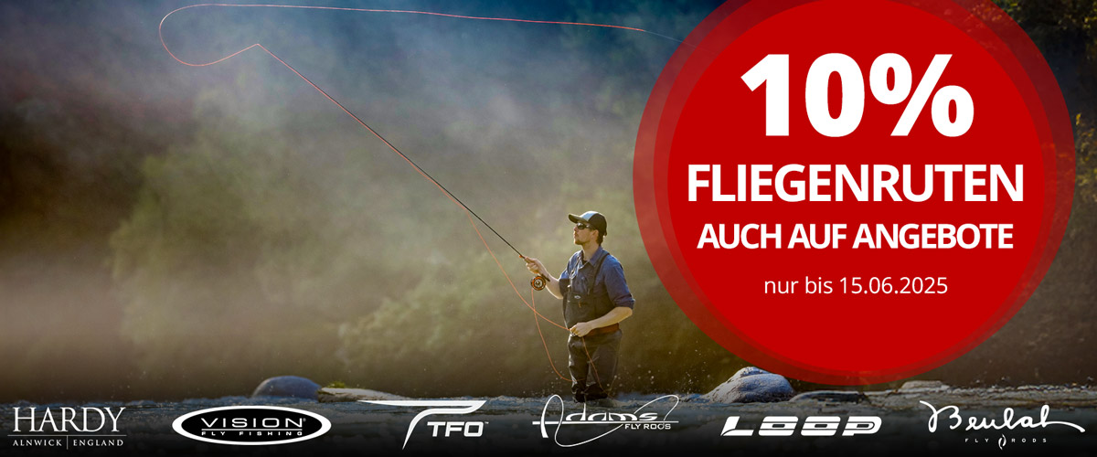 10% auf Fliegenruten bis 15.6.