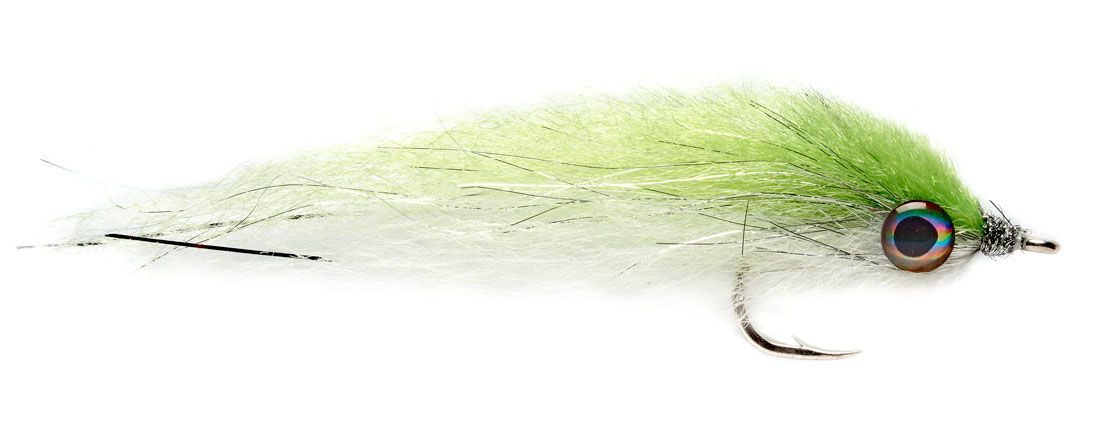 Fulling Mill Streamer - Salty Mullet chartreuse & white