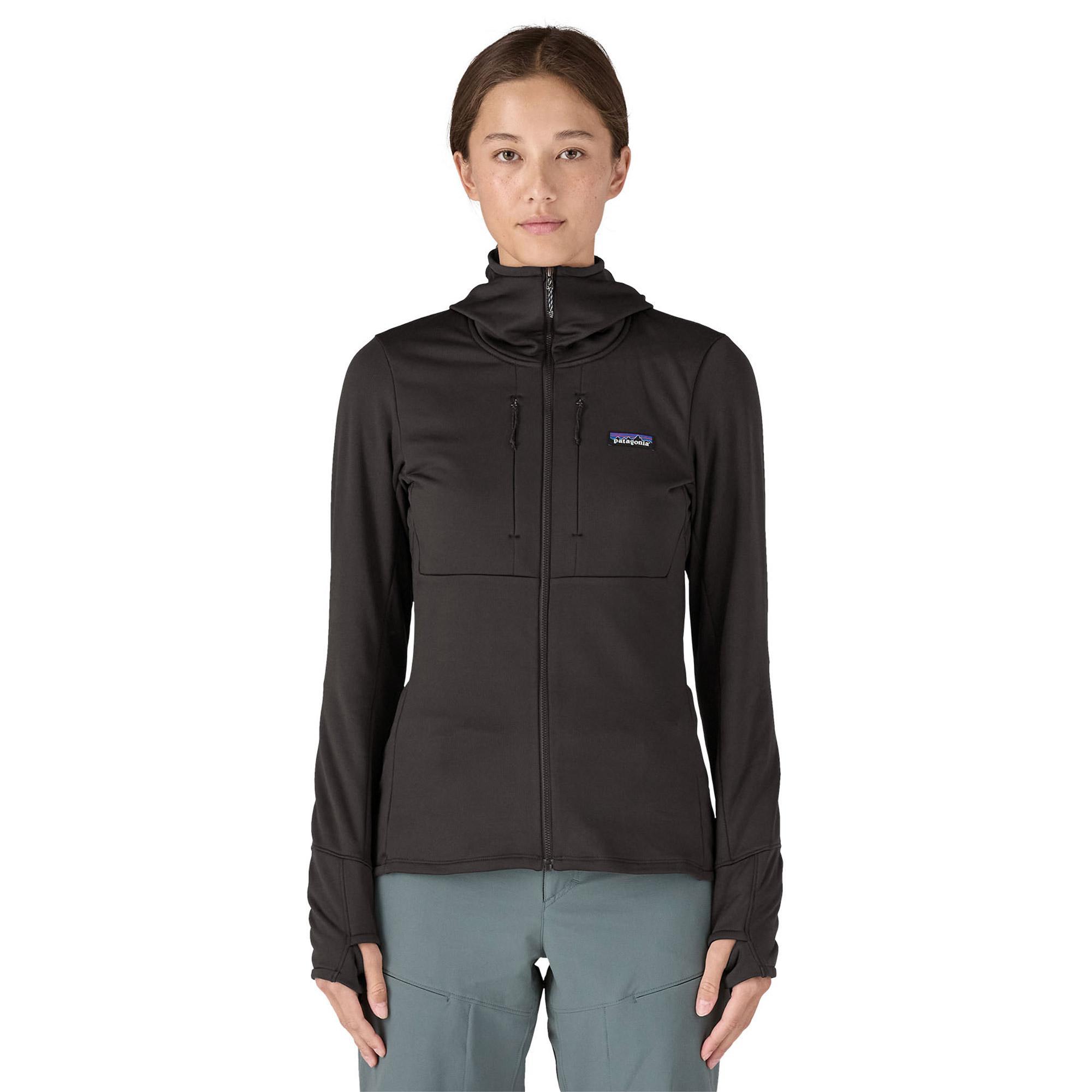 Patagonia W's R1 Thermal Full-Zip Hoody Fleecejacke BLK - Black