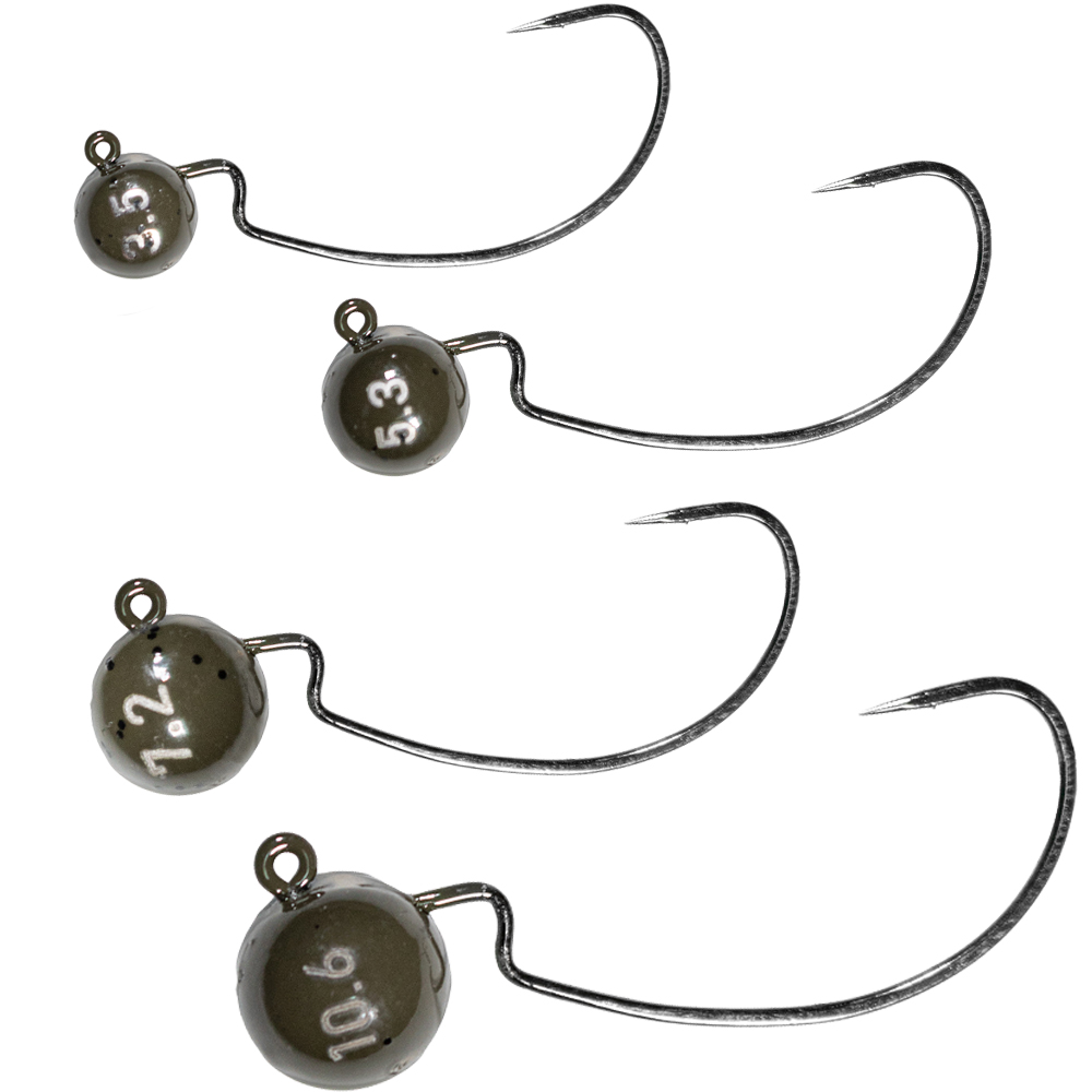 LMAB Tungsten Offset Jig #4/0 green pumpkin