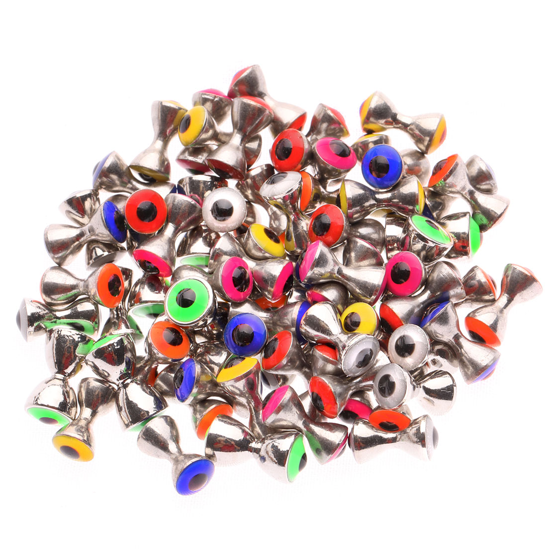 Messing Dumbbells mit Augen in Silber/ T-Augen