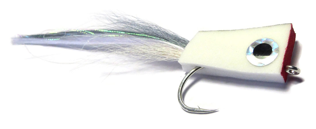 h2o_nyap_gray_white Fishient H2O Streamer - NYAP Not your average popper white/grey