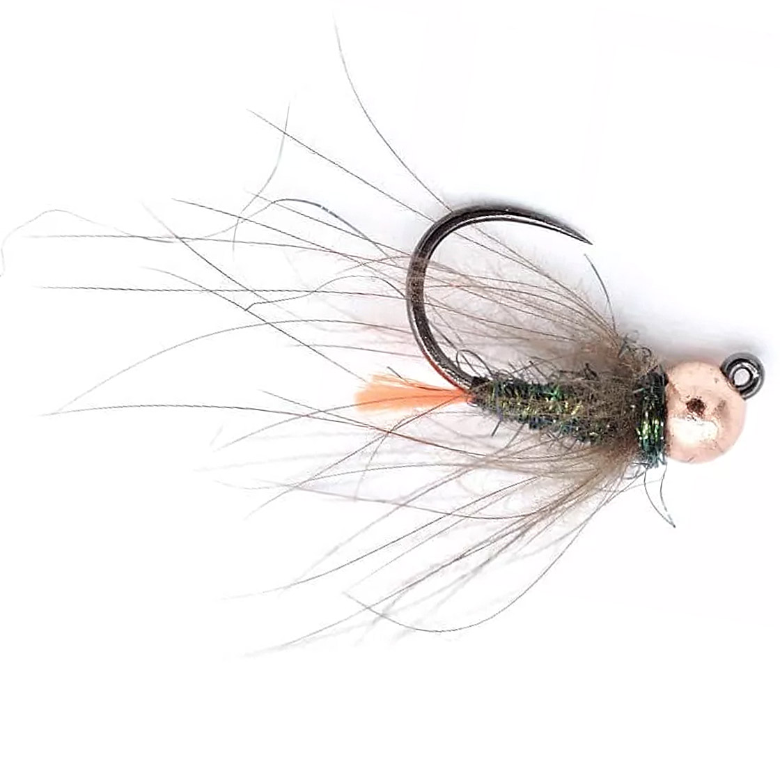 Superflies Tungsten Nymphe Orange Tag Jig Copper Bead