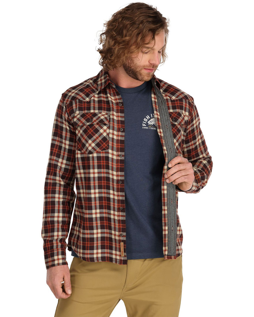 Simms_Santee_Flannel_Shirt_Hemd_maghoany_tan_camp_plaid_6