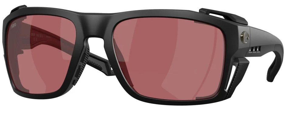 Costa Polarisationsbrille King Tide 8 Matte Black (Rose 580G)