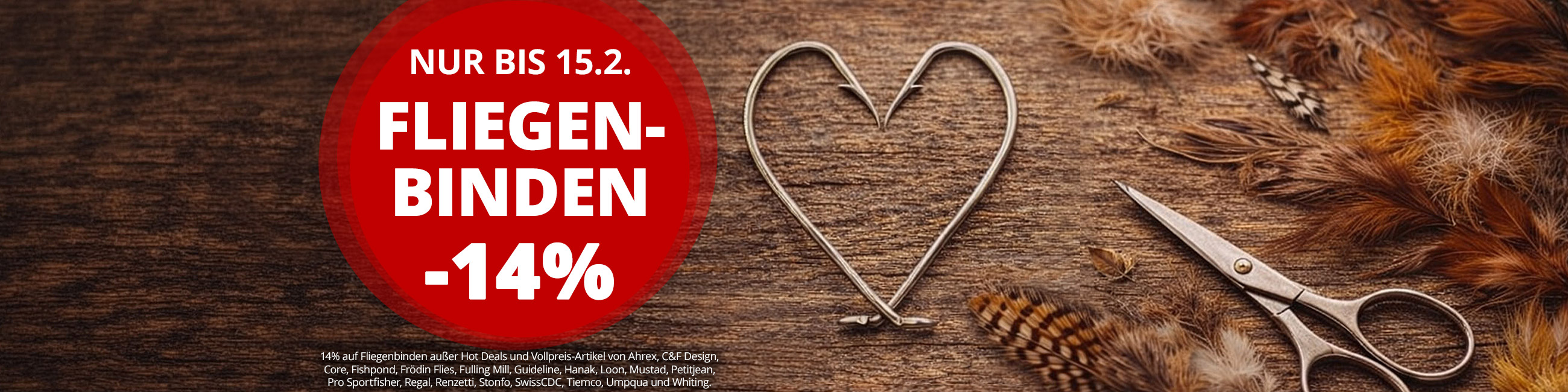 14% auf Fliegenbinden bis 15.2.