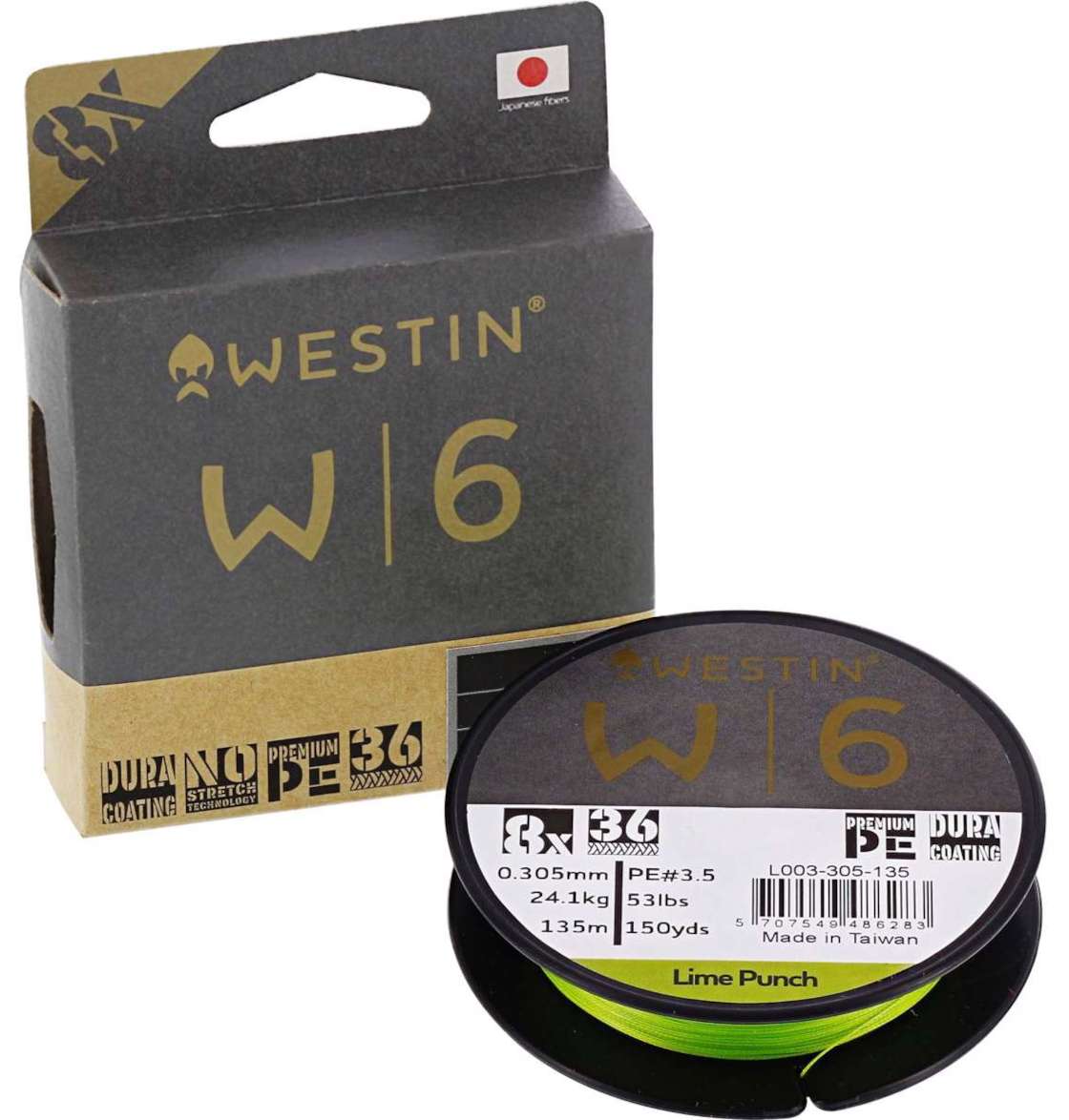 Westin W6 8 Braid geflochtene Schnur lime punch