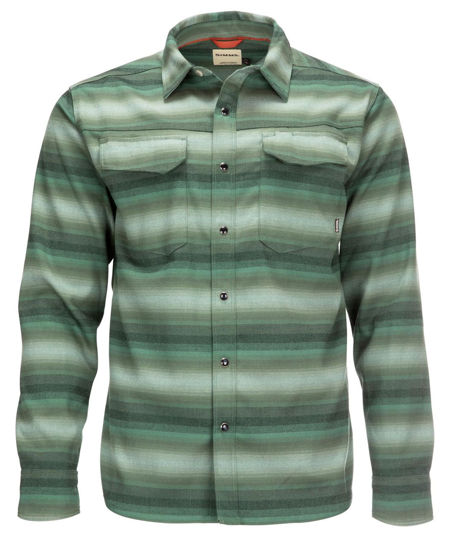 Simms Gallatin Flannel Shirt Langarmhemd moss stripe