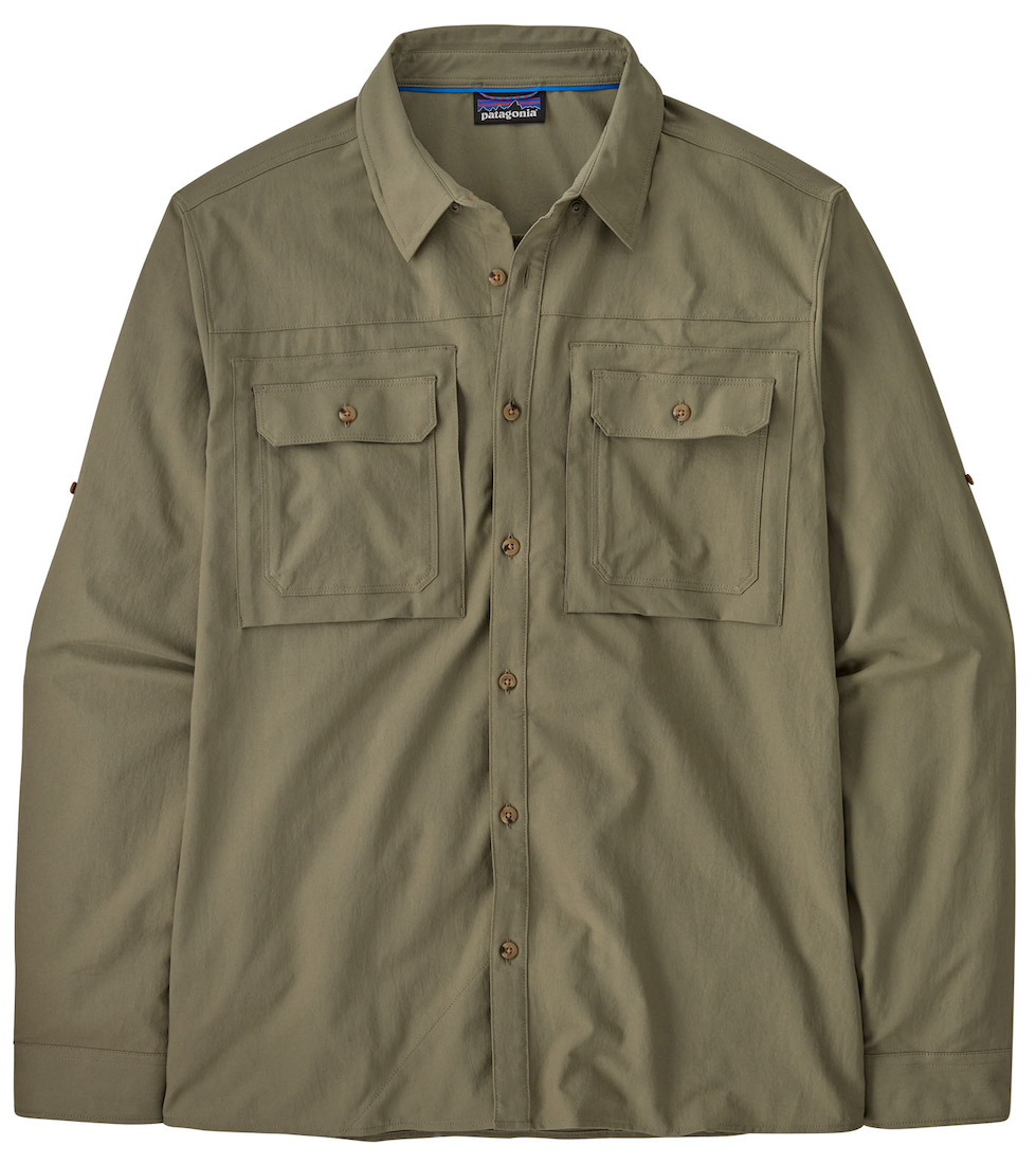 Patagonia M's L/S Self Guided Sun Shirt mit UV-Schutz UPF40 RVGN - River Rock Green