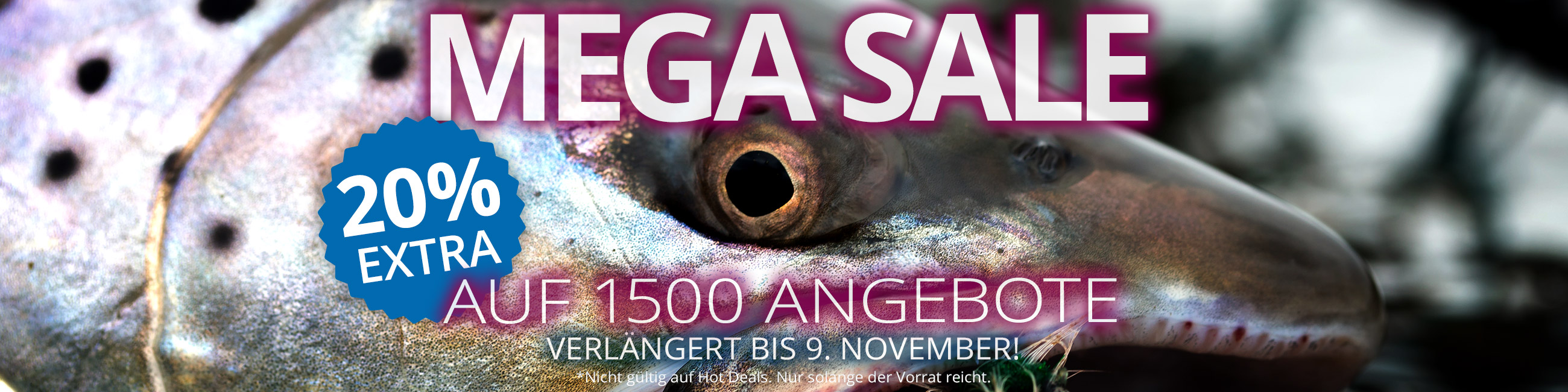 MEGA SALE: 20% Extra auf 1500 Angebote, verlängert bis 9.11.
