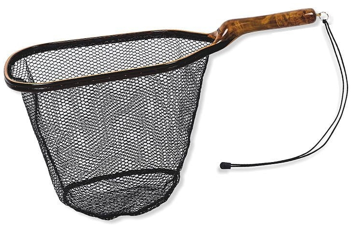 P-26554_Traper_Oregon_Comfort_Kescher_Schonnetz_ Traper Net Oregon Comfort Silicon Coated Net Edelholz Kescher mit Schonnetz