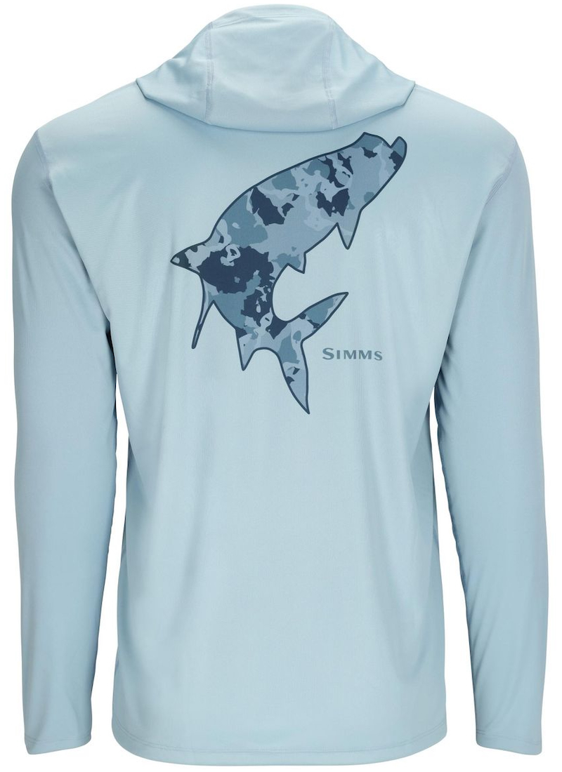 Simms Tech Hoody Langarmhemd Artist Series steel blue/tarpon