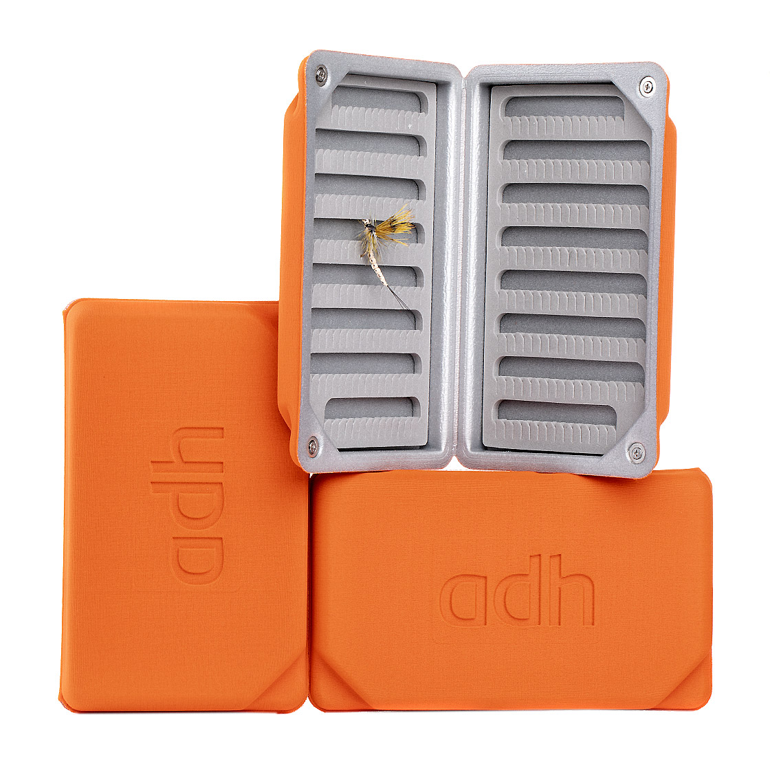 P-14205-fliegenbox-orange-gross adh-fishing Foam Fly Box Fliegendose Large Ultralight orange