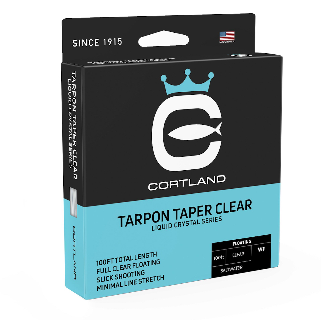 Cortland Liquid Crystal Saltwater Tarpon Taper Fliegenschnur Clear