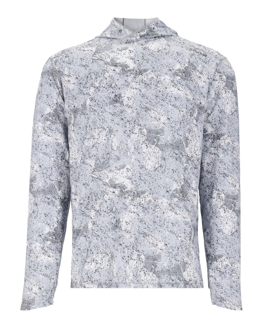 Simms SolarFlex Hoody UPF50 UV-Schutz Shirt mit Kapuze Back Eddy White