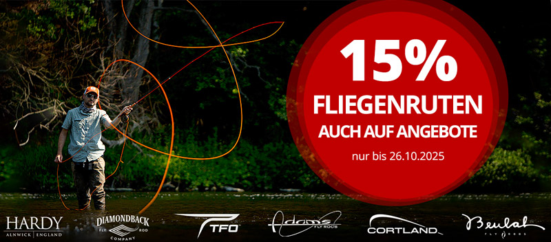 15% auf Fliegenruten bis 26.10.