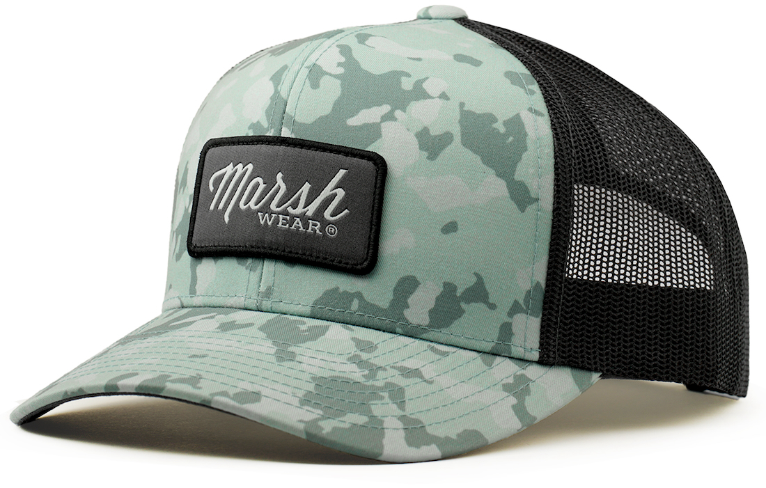 Marsh Wear Script Trucker Cap Trellis Foxhole Camo