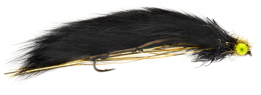 Fulling Mill Streamer - Rob's Black-Gold Perch & Trout Snake Zonker
