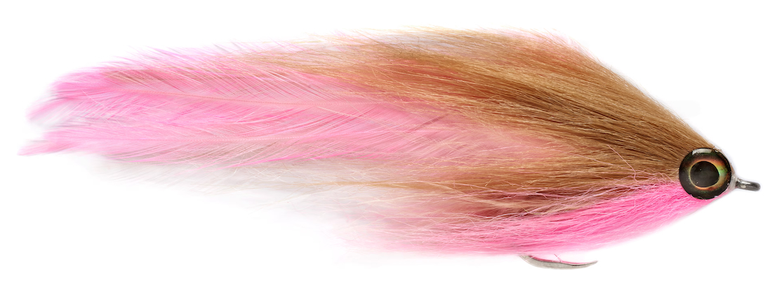 P-27545_Fulling_Mill_Two_Tone_Brushy_Stremer_Tan-Pink_ Fulling Mill Two Tone Brushy Streamer #6/0 Tan & Pink
