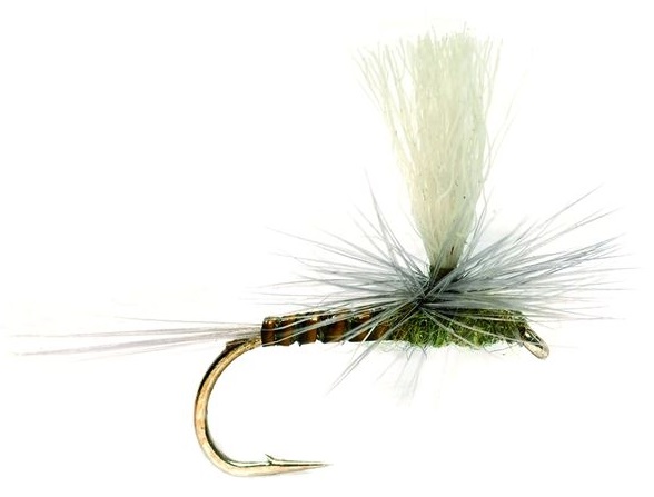 Fulling-Mill-Trockenfliege-Quill-Parachute-Dun-Olive Fulling Mill Trockenfliege - Quill Parachute Olive Dun