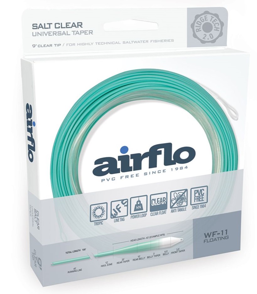 Airflo Ridge 2.0 Flats Universal - 9 ft Clear Tip Power Core Floating Tropical Saltwater Fliegenschn