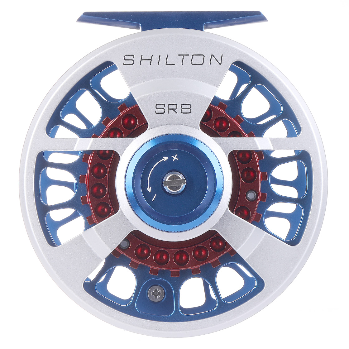 Shilton SR Series Custom Reel Titanium-Blue-Red Fliegenrolle