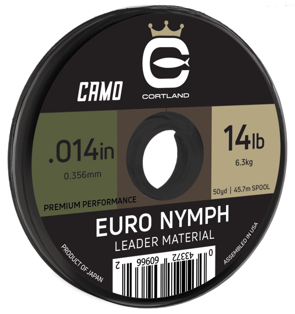 Cortland Euro Nymph Leader Material Camo Vorfachmaterial 50 yds