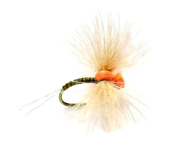Fulling Mill Trockenfliege - Drop Arse Spinner Olive Barbless