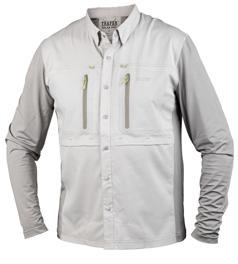 P-26482_Traper_Solar_Pro_UPF50-_Sonnenschutz_Shirt_Light_Grey_ Traper Solar Pro UPF 50+ Fishing Shirt Sonnenschutz light grey