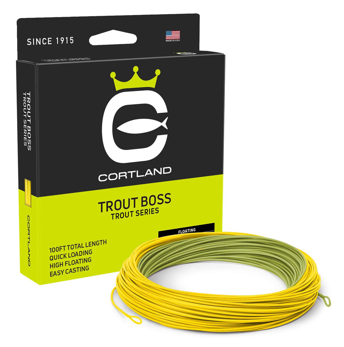 Cortland Trout Boss WF Fliegenschnur green/yellow