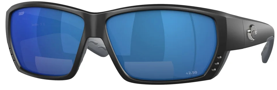 Costa Polarisationsbrille Tuna Alley Readers Magnifier Matte Black (Blue Mirror 580P 2.50)