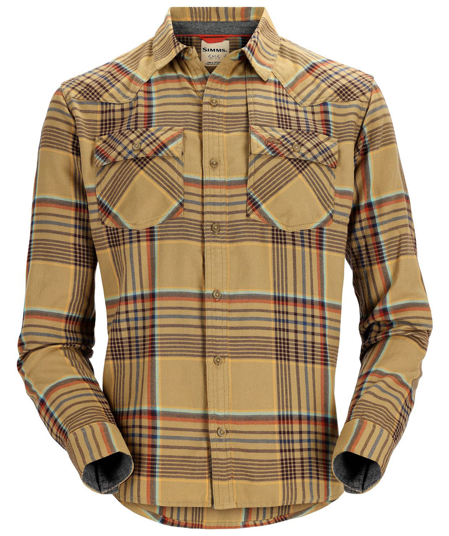 Simms_Santee_Flannel_Shirt_Hemd_camel_navy_clay_neo_plaid_1 Simms Santee Flannel Shirt Hemd camel/navy/clay neo plaid