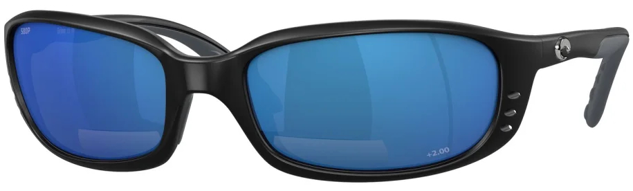 Costa Polarisationsbrille Brine Readers Magnifier Matte Black (Blue Mirror 580P +2.00)