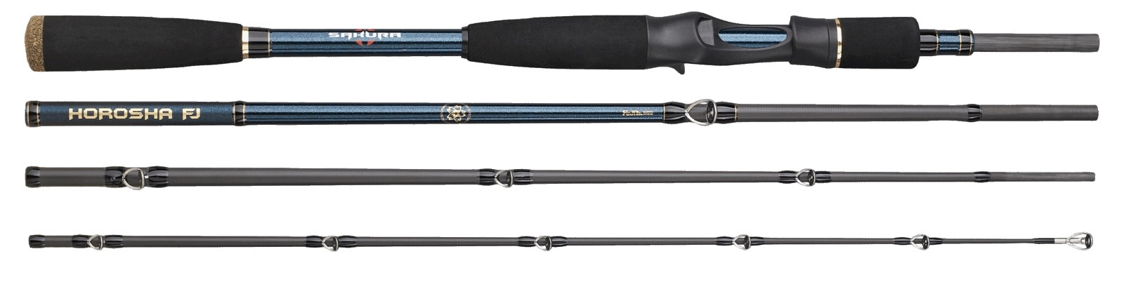 SAKURA HOROSHA FJ CASTING HOC 4-teilige Baitcast Reiserute mit Fuji Components