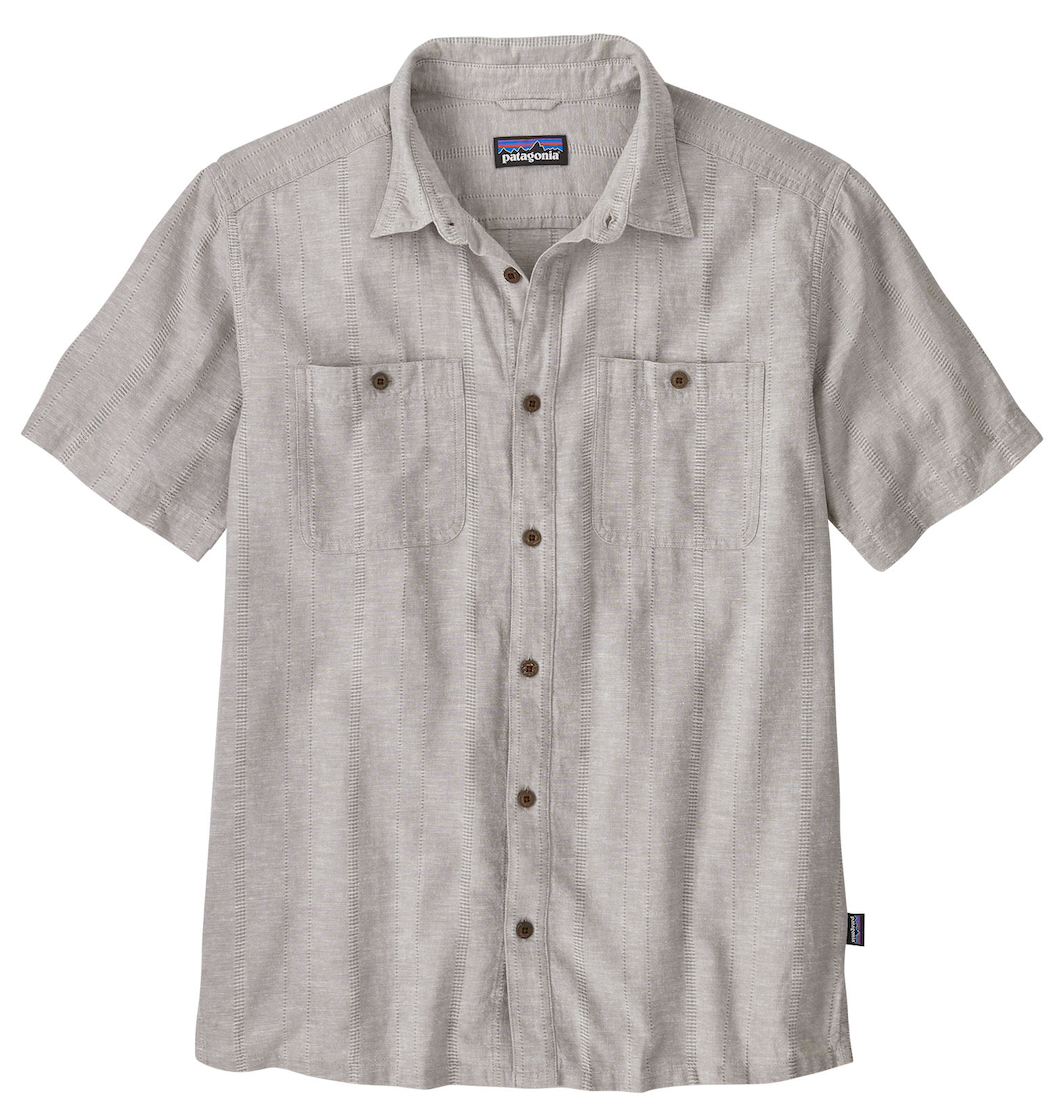 P-28166_Patagonia_Back_Step_Shirt_SLDS_ Patagonia M's Back Step Shirt SLDS - Swell Dobby: Salt Grey