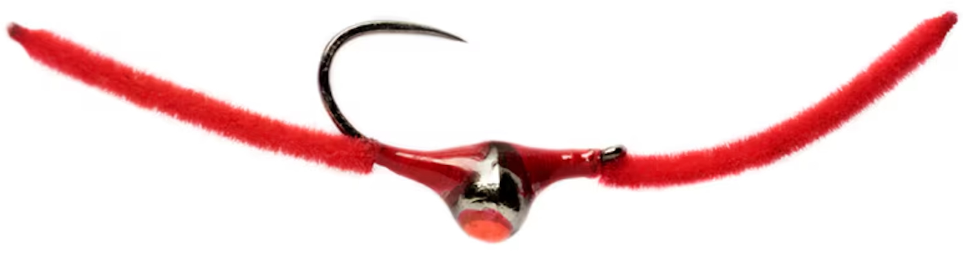 Fulling Mill Chenille Worm Red Grayling Magnet Barbless Nymph