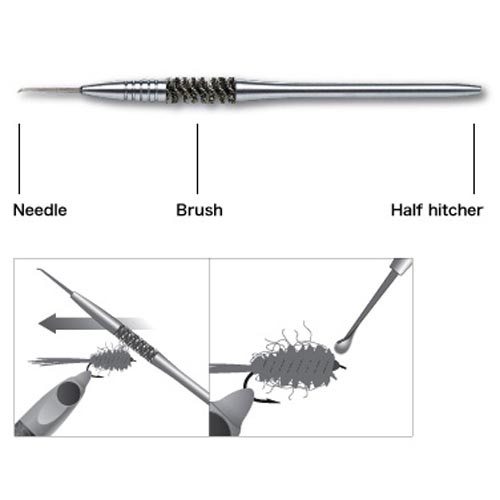 C&F Design CFT-70 3-in-1 Dubbing Bürste inkl. Nadel u. Half-Hitch tool