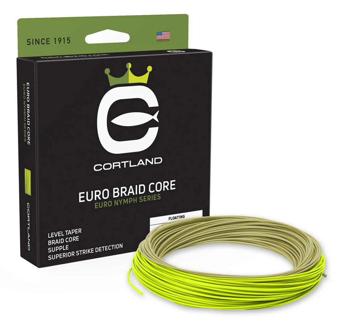 Cortland_Euro_Nymph_Braid_Core_Fly_Line_1 Cortland Euro Nymph Flyline Braid Core .022'' - Level SageGreen/Chartreuse Fliegenschnur
