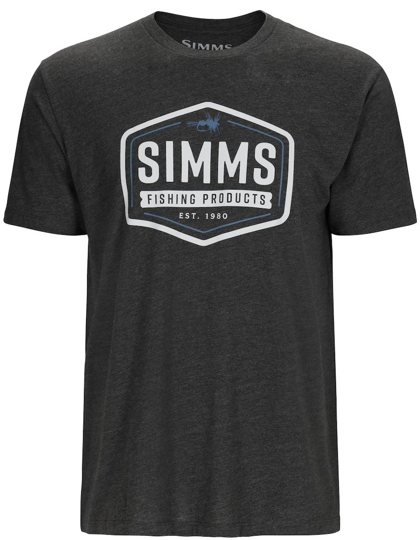 P-25538_Simms_Fly_patch_Charcoal_Heather_Shirt_ Simms Fly Patch T-Shirt charcoal heather