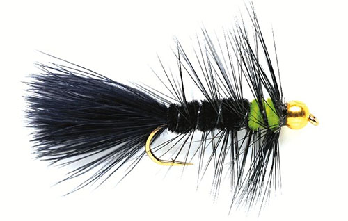 Fulling Mill Streamer - Golden Nugget Wooly Bugger schwarz grün