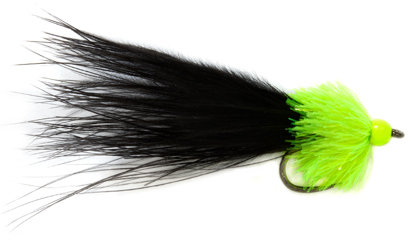Fulling Mill Streamer - Black & Green Taddy Barbless