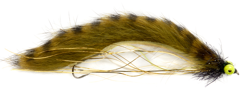P-21148_FullingMill_Robs_OliveGold_Snake Fulling Mill Streamer - Rob's Olive-Gold Perch & Trout Snake Zonker