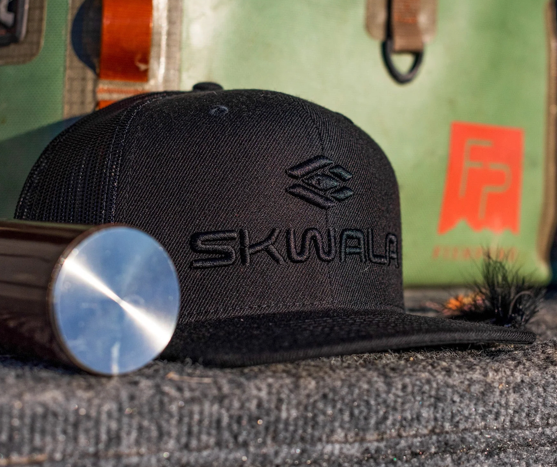 SKWALA Raised Flat Bill Cap Black