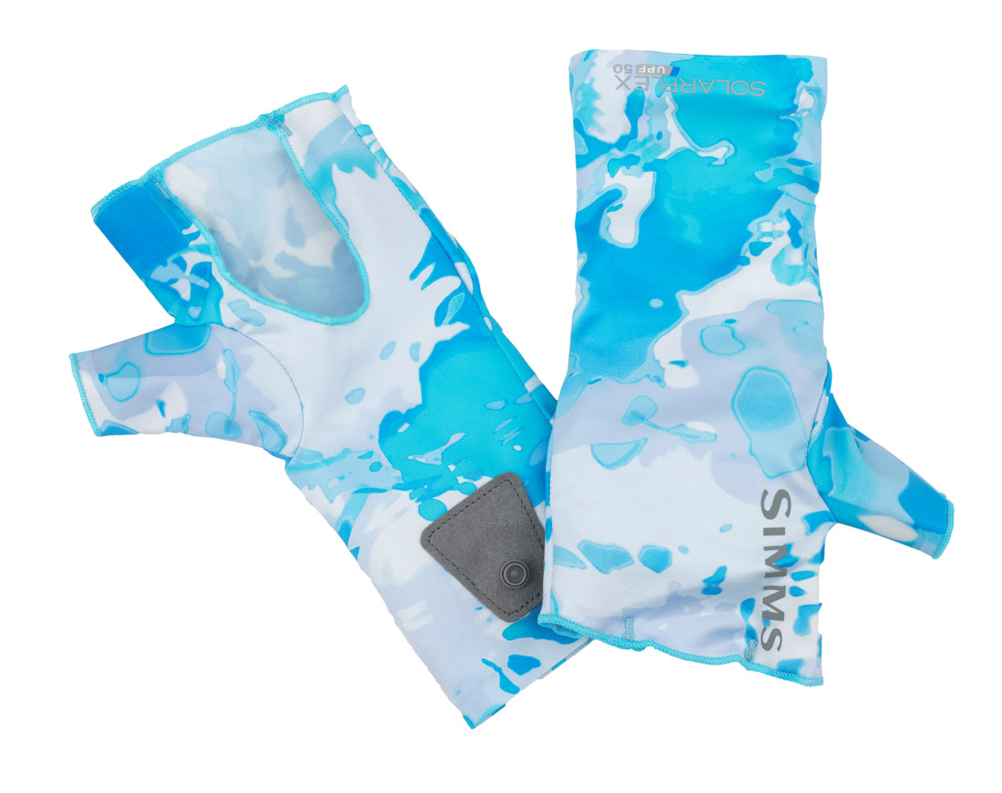 Simms Solarflex No-Finger Sunglove Handschuh cloud camo blue